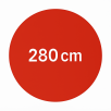 280 cm
